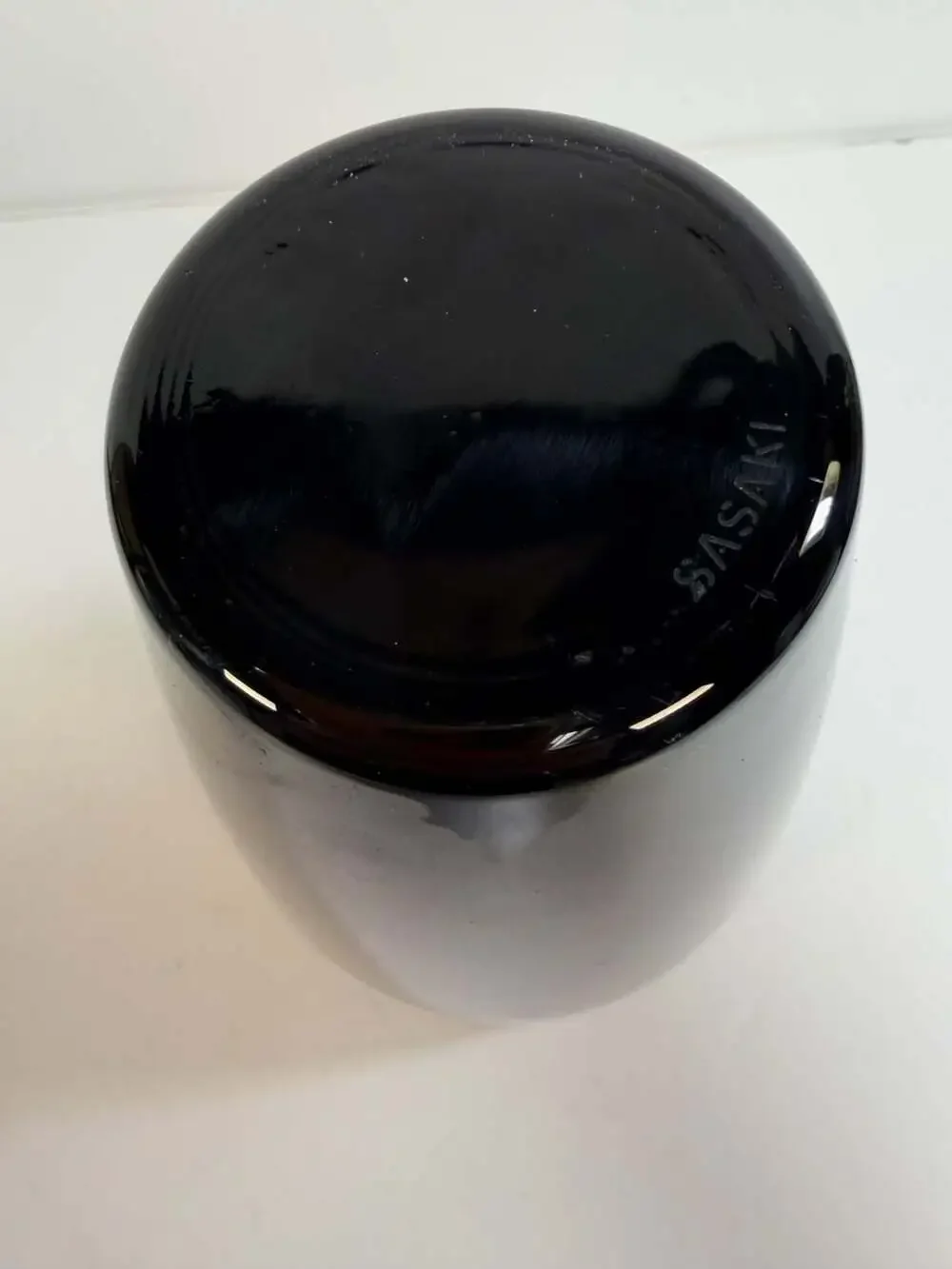 Sasaki Ward Bennett 24% Lead Crystal Black Sengai Vase 6.5